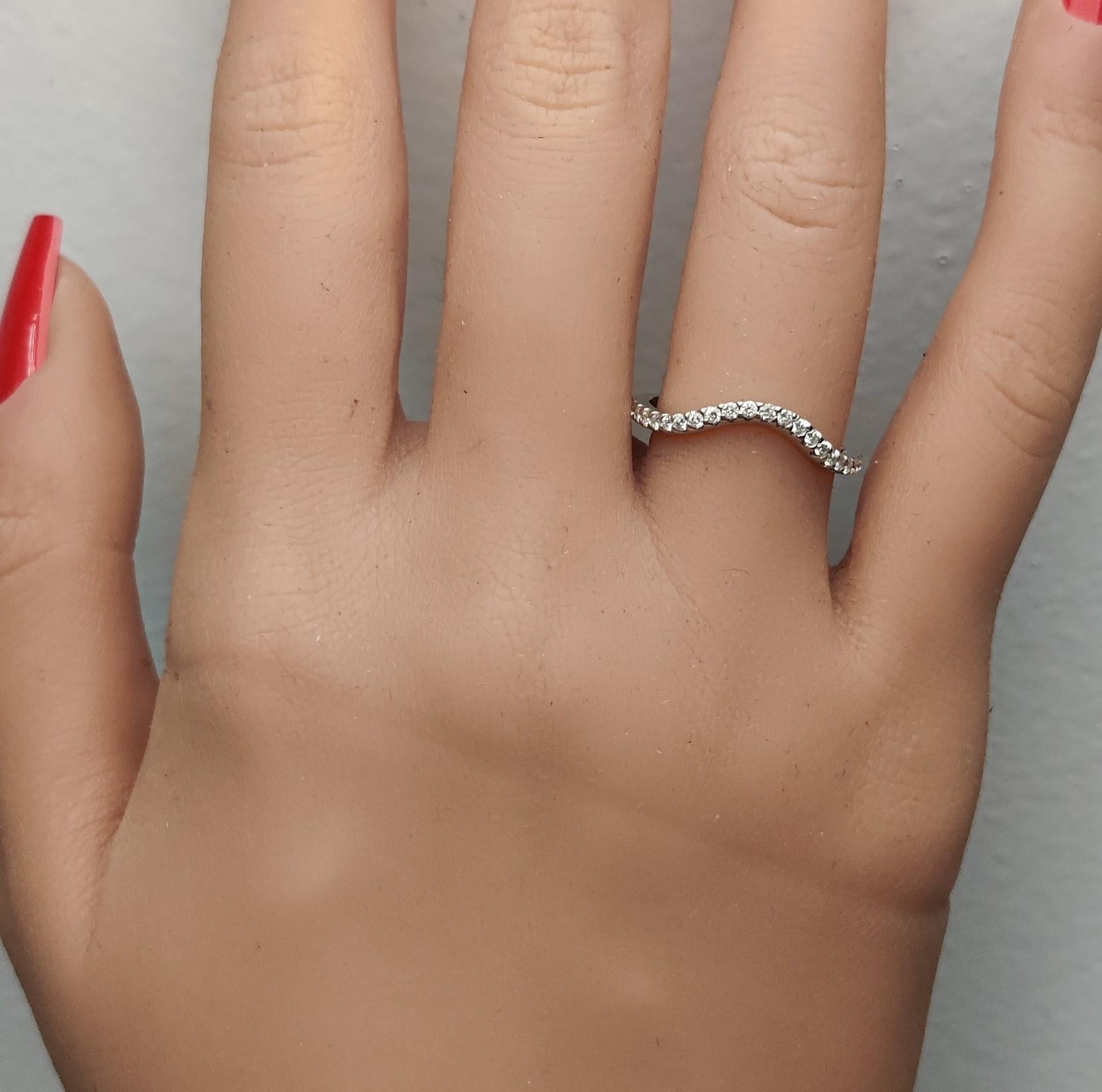 Natural White Round Diamond .24 Carat TW White Gold Wedding Band