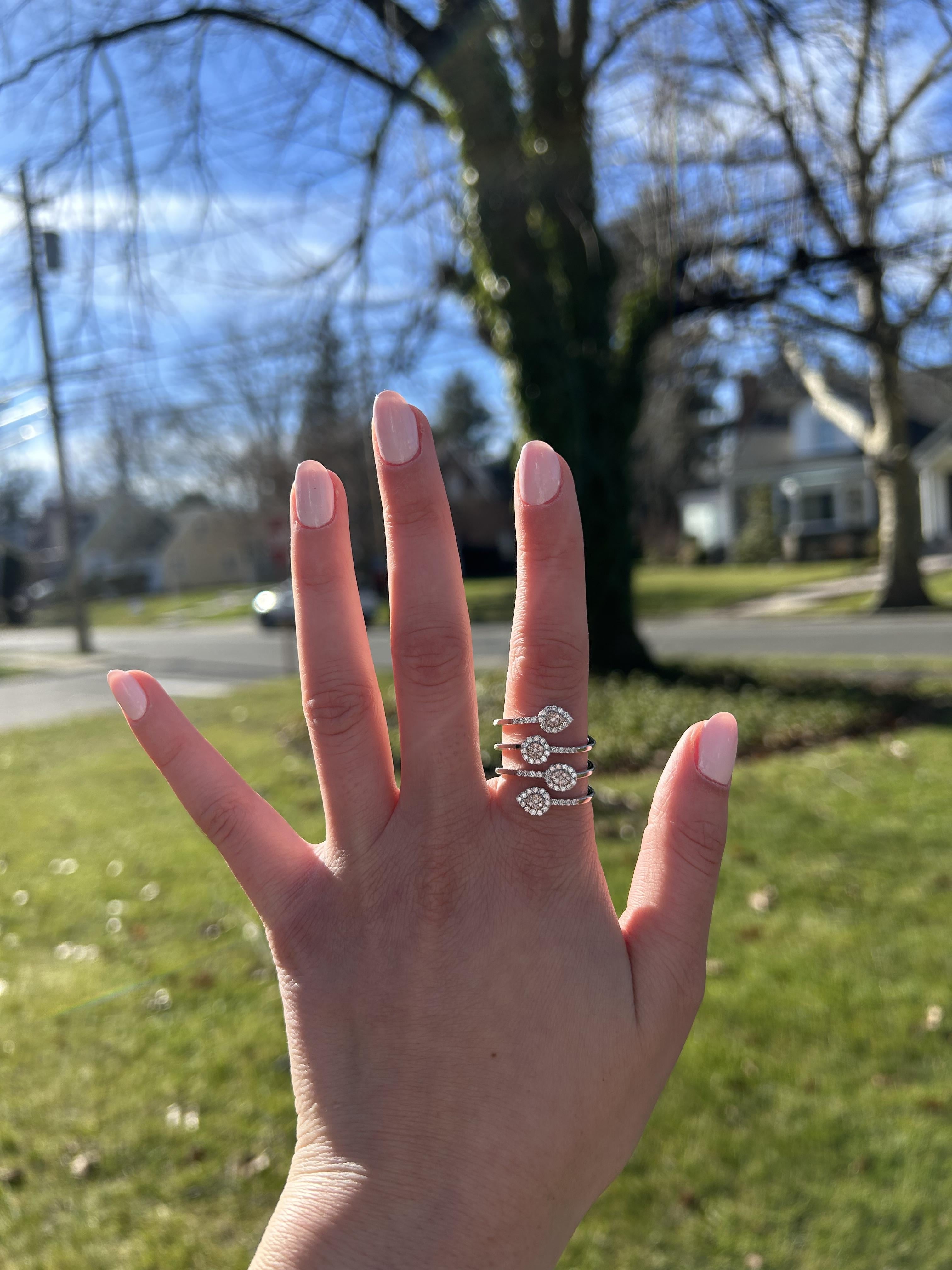 Natural Pink Round Diamond .65 Carat TW Rose Gold Cocktail Ring