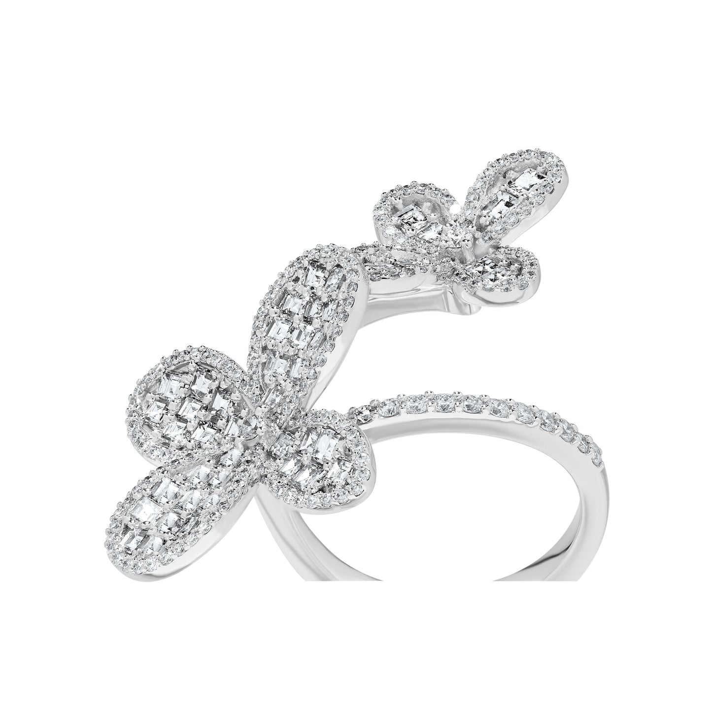 Natural White Princess Diamond 2.36 Carat TW White Gold Cocktail Band