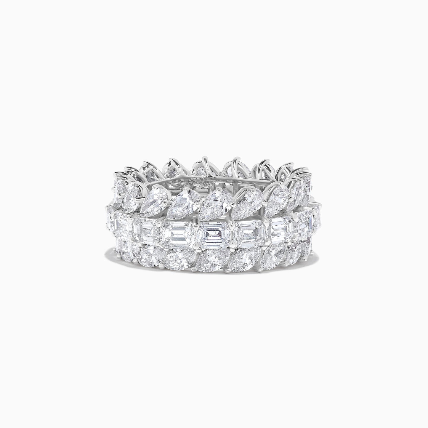 Natural White Emerald Diamond 11.15 Carat TW White Gold Eternity Band