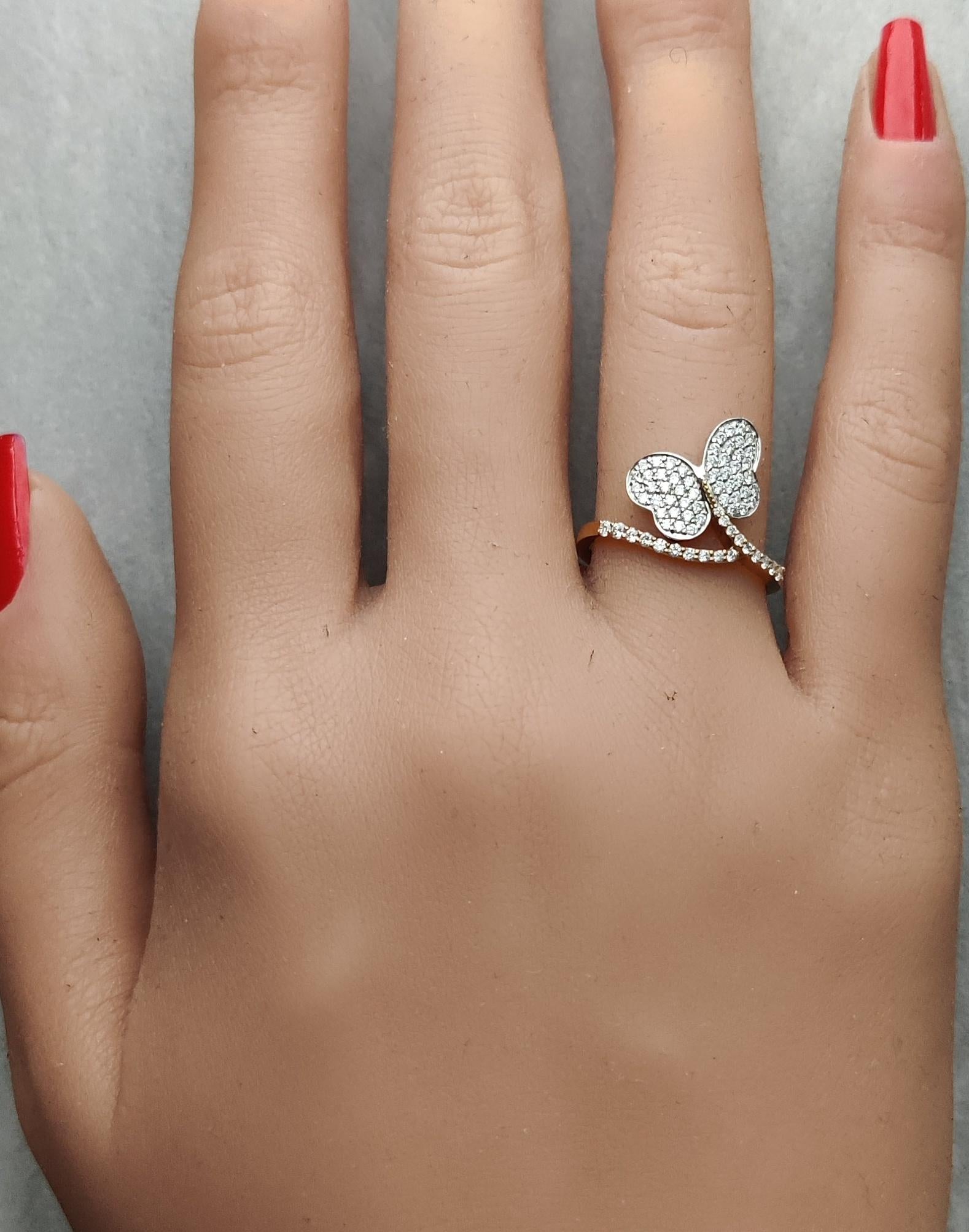 Natural White Round Diamond .50 Carat TW Gold Cocktail Ring