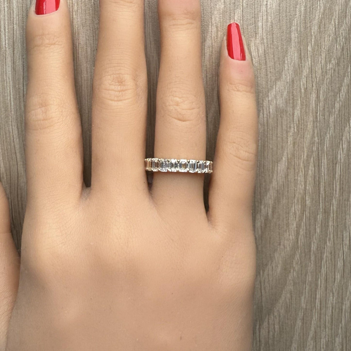 Natural White Emerald Diamond 3.23 Carat TW Gold Ring