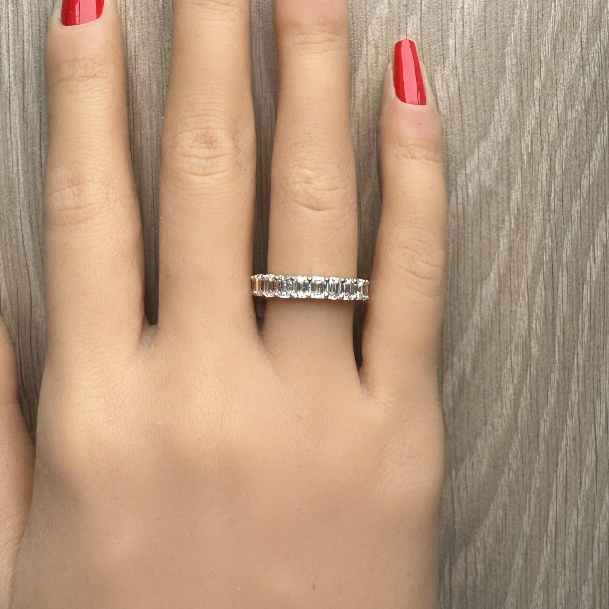 Natural White Emerald Diamond 3.23 Carat TW Gold Ring