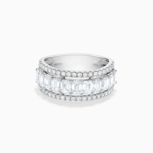 Natural White Emerald Diamond 2.27 Carat TW White Gold Cocktail Ring