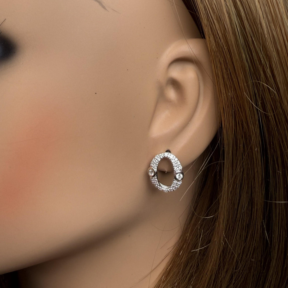 Natural White Round Diamond 0.45 Carat TW Gold Earrings
