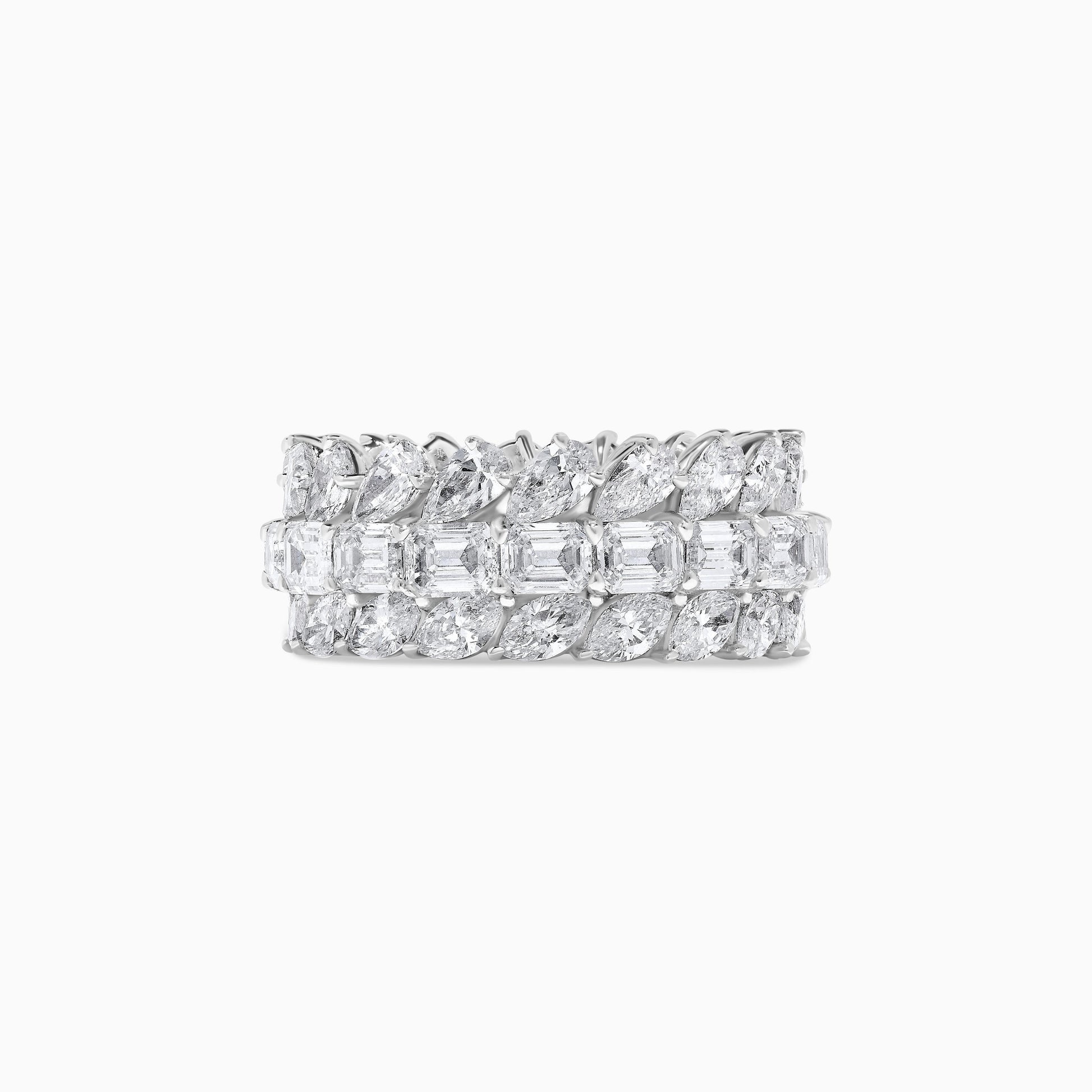 Natural White Emerald Diamond 11.15 Carat TW White Gold Eternity Band
