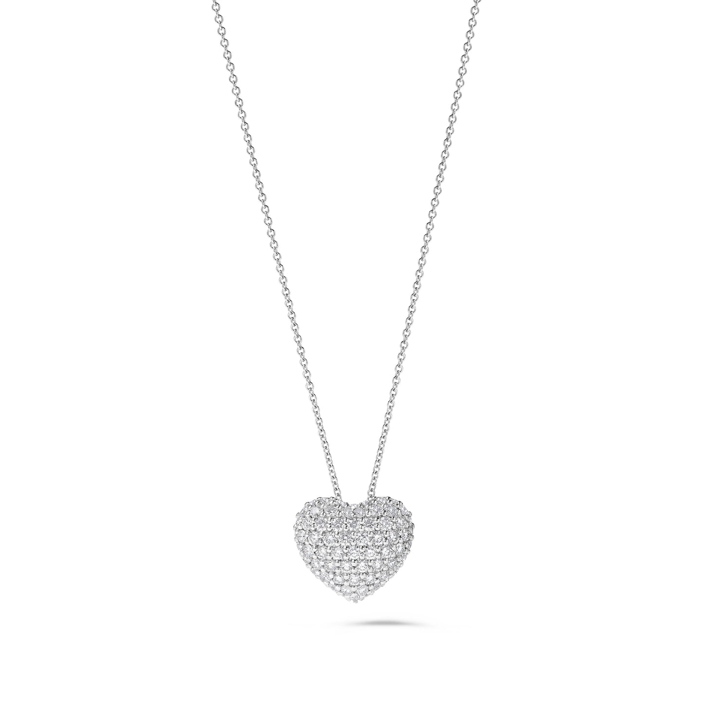 Natural White Round Diamond 1.08 Carat TW White Gold Drop Pendant