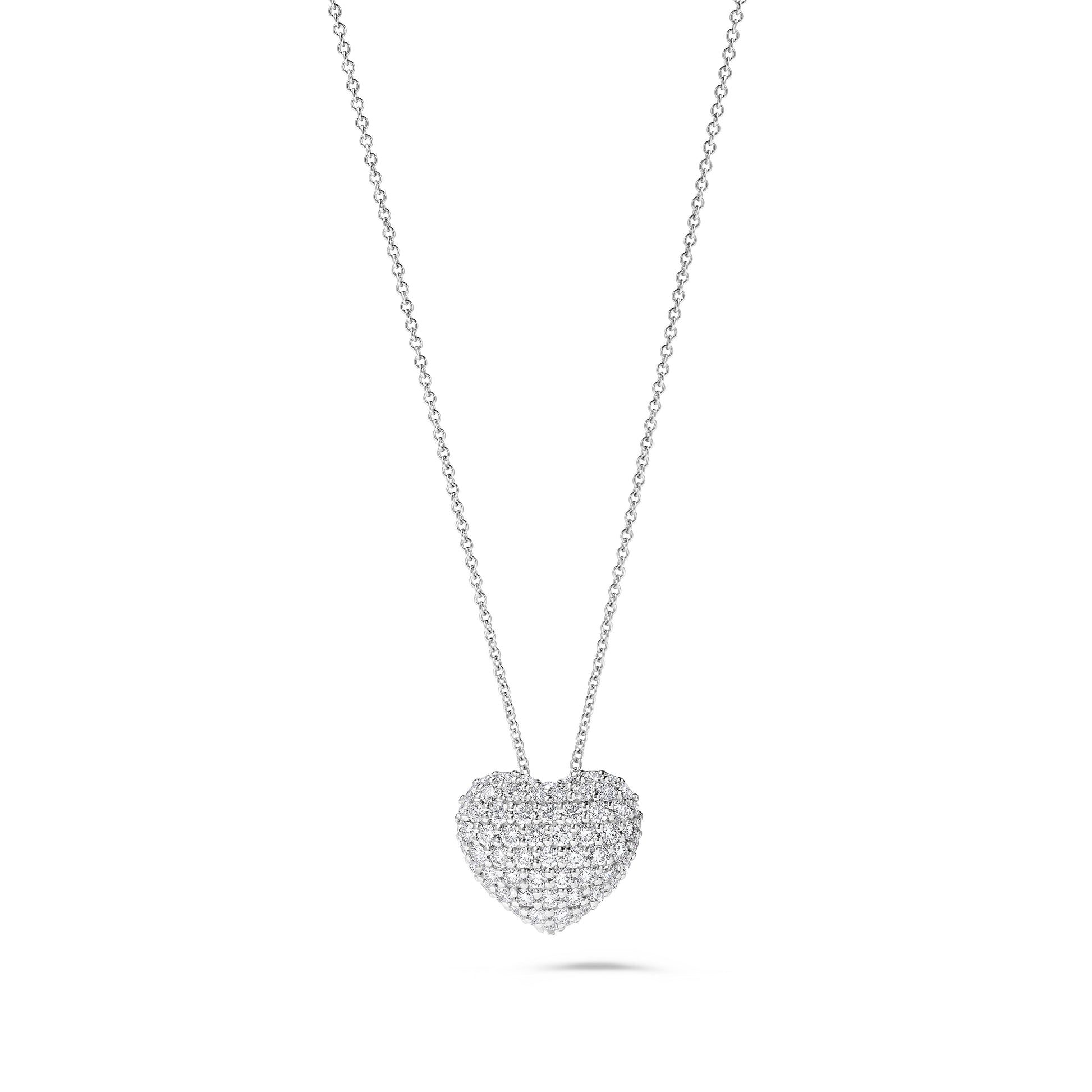 Natural White Round Diamond 1.08 Carat TW White Gold Drop Pendant