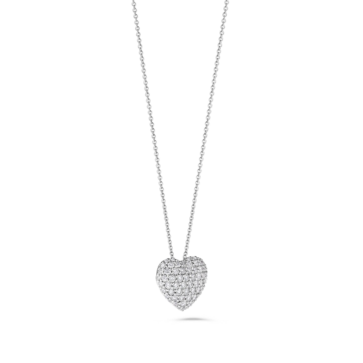 Natural White Round Diamond 1.08 Carat TW White Gold Drop Pendant
