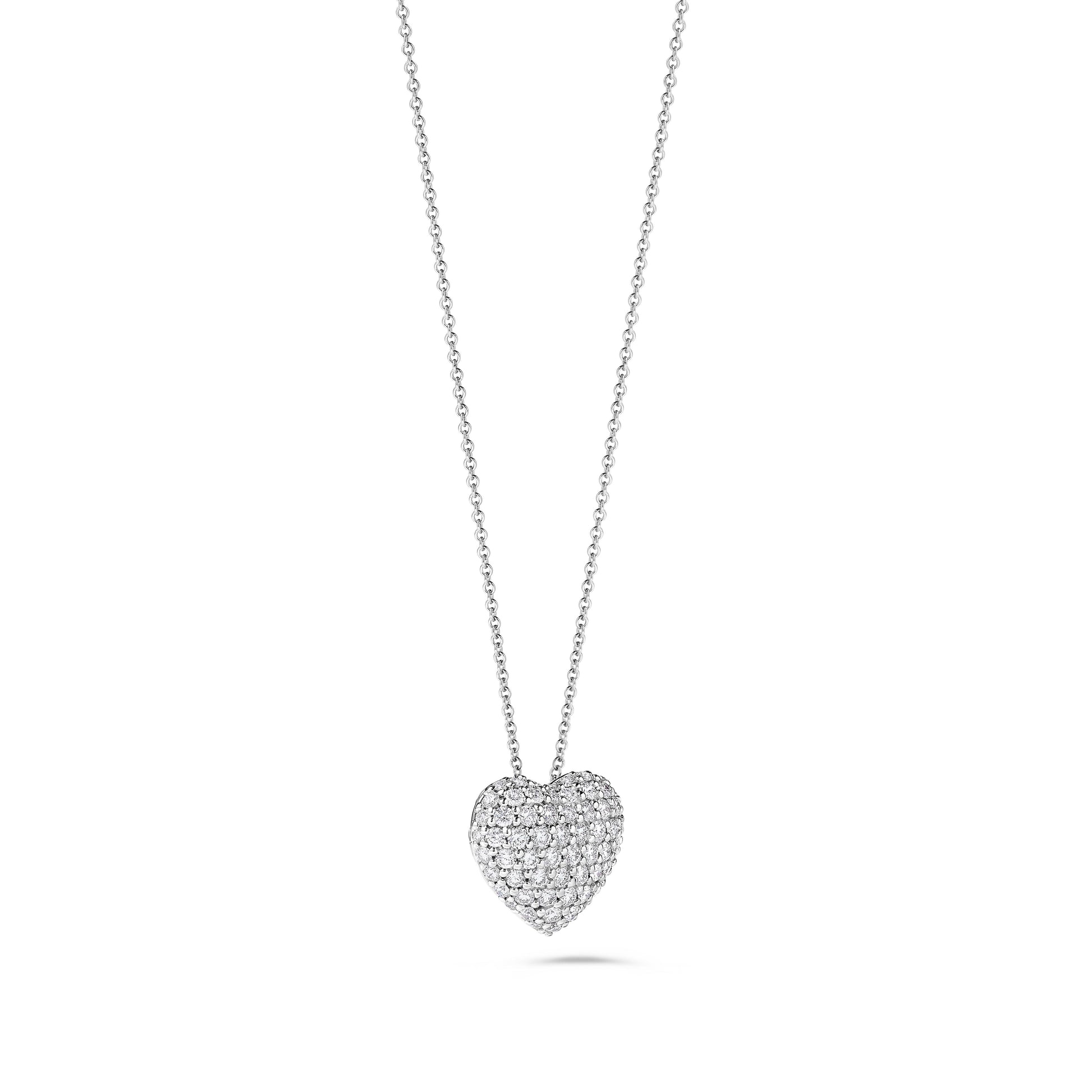 Natural White Round Diamond 1.08 Carat TW White Gold Drop Pendant