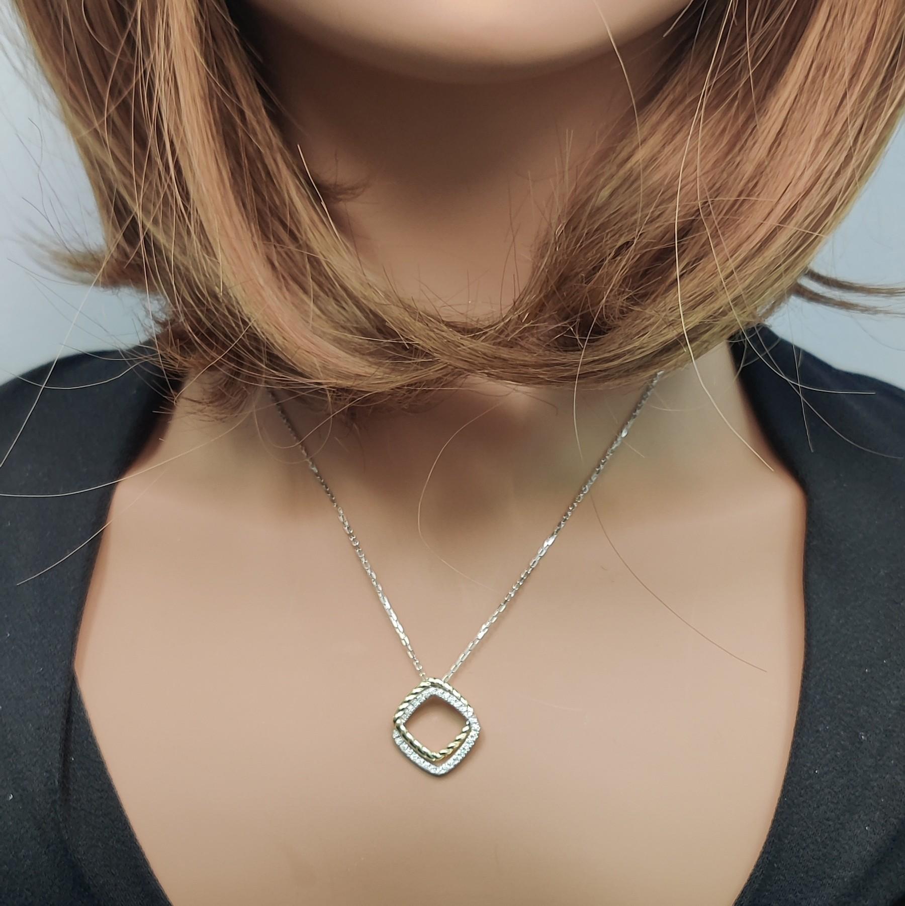 Natural White Round Diamond 0.26 Carat TW Gold Drop Pendant