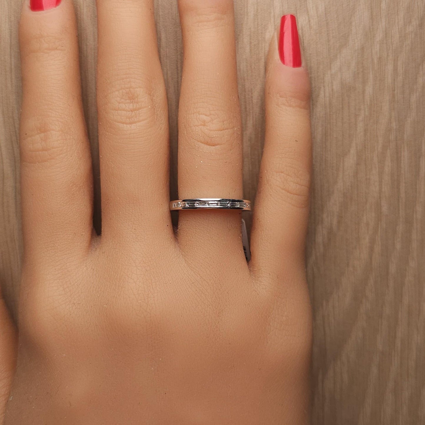 Natural White Baguette Diamond .40 Carat TW White Gold Wedding Band