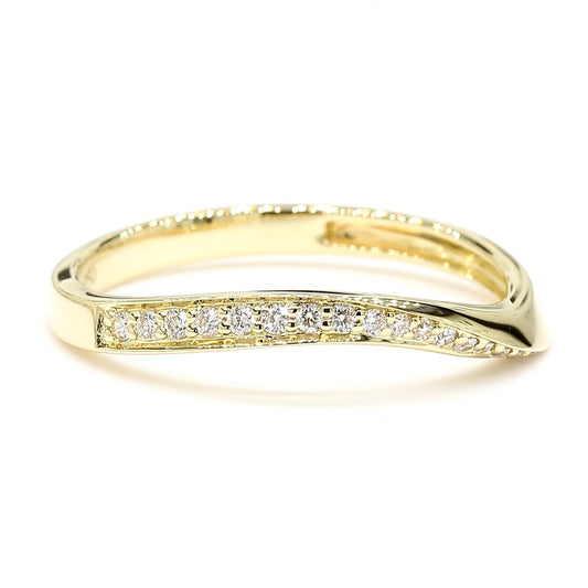 Natural White Round Diamond 0.10 Carat TW Yellow Gold Wedding Band