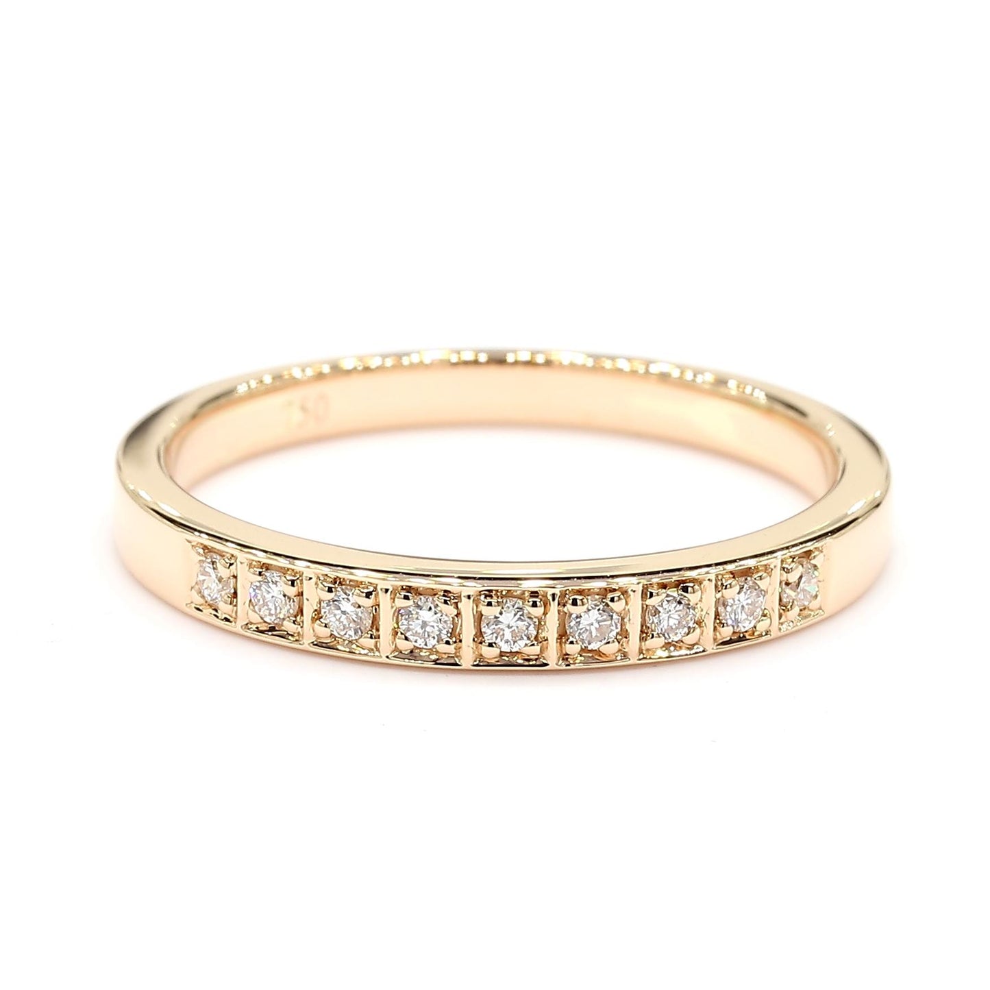 Natural White Round Diamond 0.10 Carat TW Rose Gold Cocktail Band