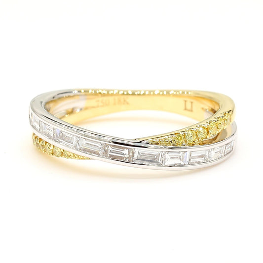 Natural White Baggette Diamond .48 Carat TW Gold Cocktail Band