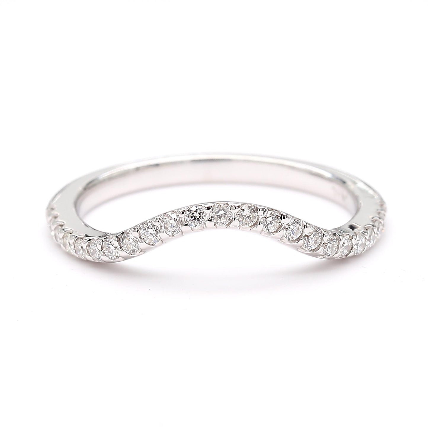 Natural White Round Diamond .24 Carat TW White Gold Wedding Band