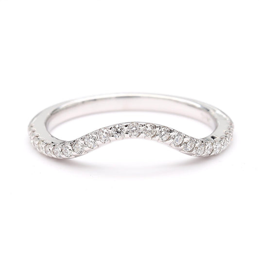 Natural White Round Diamond .24 Carat TW White Gold Wedding Band