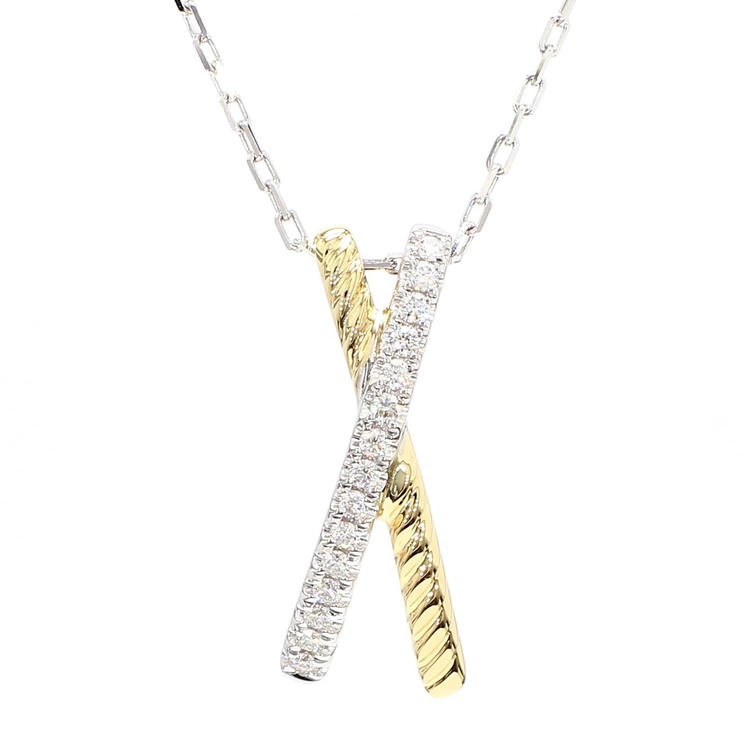 Natural White Round Diamond 0.17 Carat TW White Gold Drop Pendant