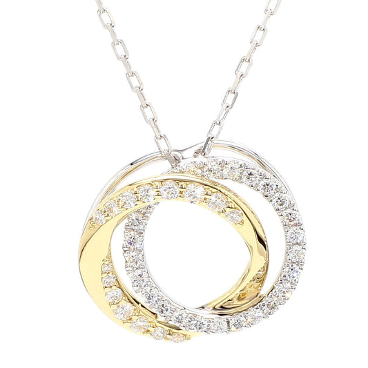 Natural White Round Diamond 0.54 Carat TW Gold Drop Pendant