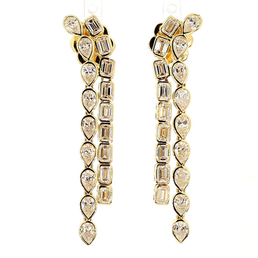 Natural White Emerald Diamond 4.83 Carat TW White Gold Drop Earrings