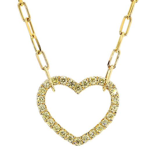 Natural Yellow Round Diamond .67 Carat TW Gold Drop Pendant