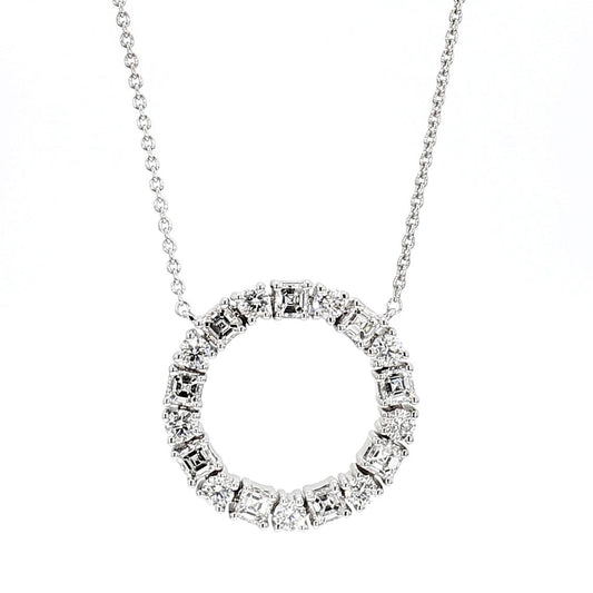 Natural White Radiant Diamond 1.35 Carat TW Gold Drop Pendant