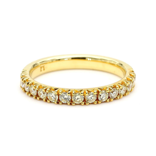 Natural Yellow Round Diamond 0.57 Carat TW Gold Cocktail Band
