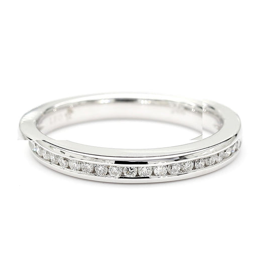Natural White Round Diamond 0.19 Carat TW White Gold Wedding Band