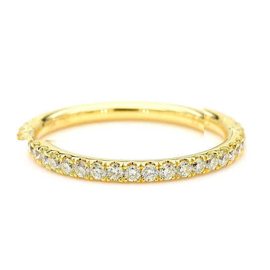 Natural Yellow Round Diamond .42 Carat TW Yellow Gold Wedding Band