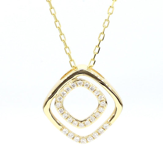 Natural White Round Diamond .19 Carat TW Yellow Gold Drop Pendant