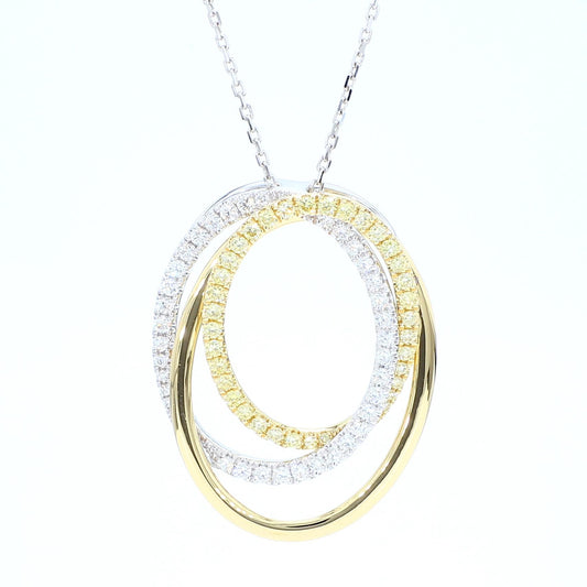 Natural Yellow Round Diamond .70 Carat TW Gold Drop Pendant