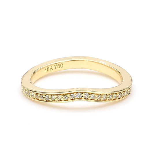 Natural Yellow Round Diamond .59 Carat TW Yellow Gold Wedding Band
