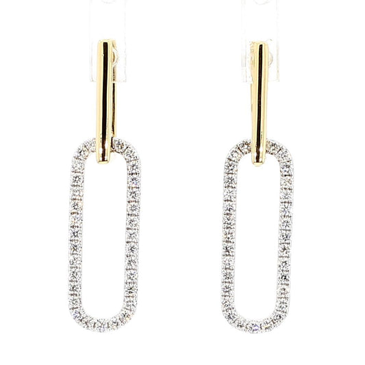 Natural White Round Diamond 0.54 Carat TW Gold Earrings