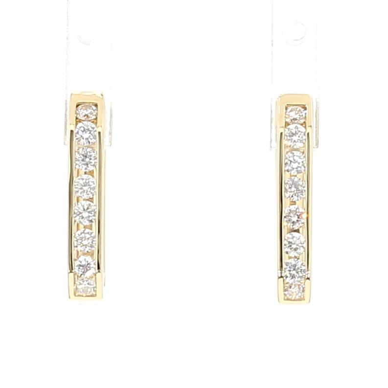Natural White Round Diamond 0.41 Carat TW Gold Earrings