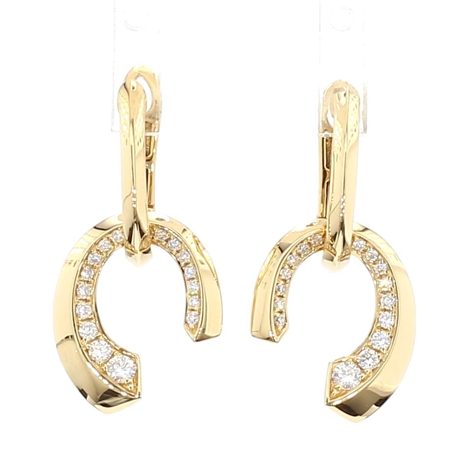 Natural White Round Diamond 0.31 Carat TW Gold Earrings
