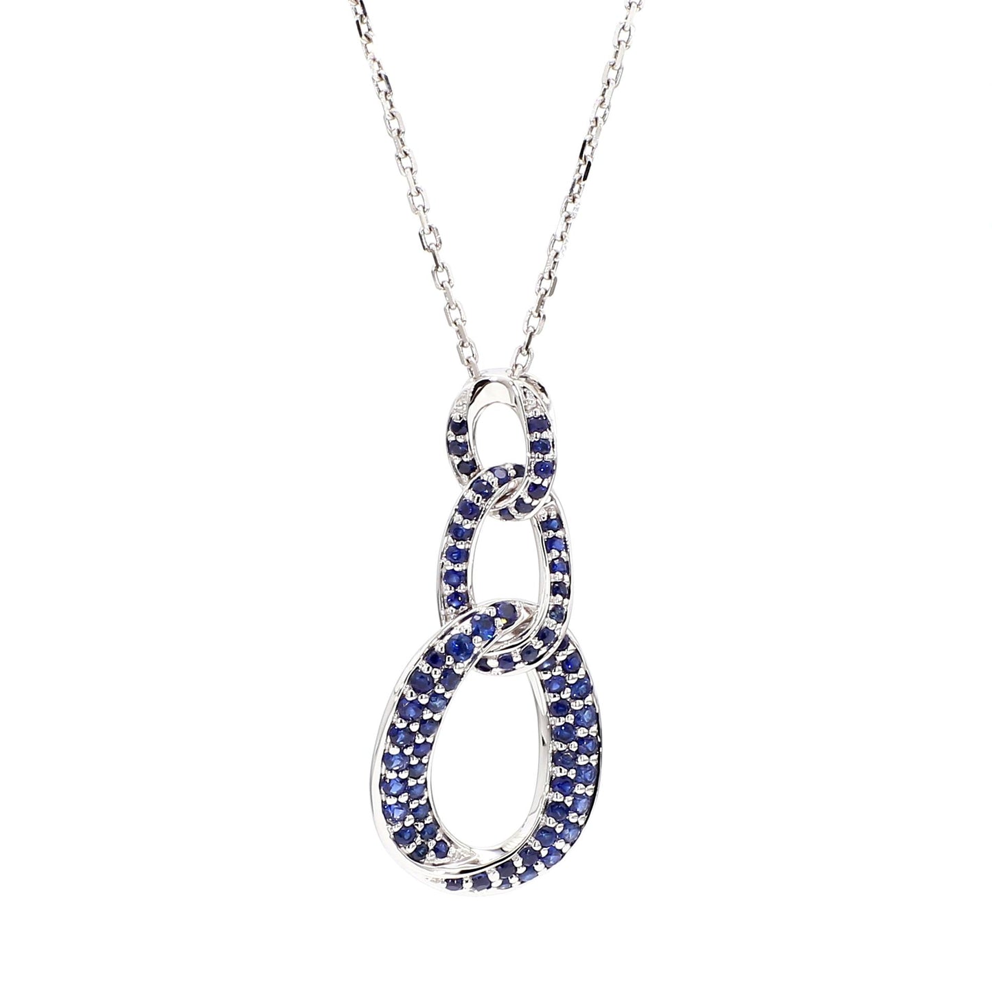 Natural Blue Round Sapphire 0.51 Carat TW Gold Pendant