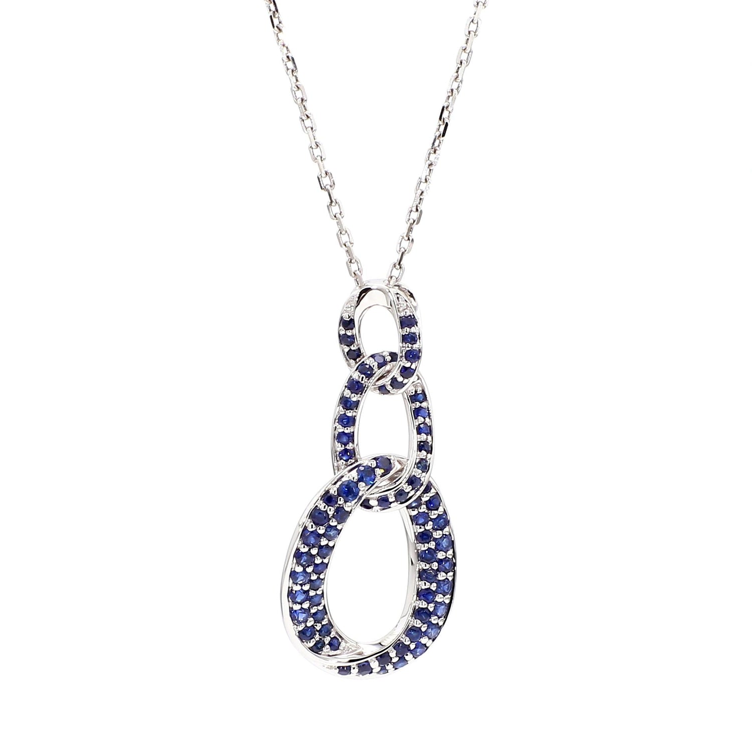 Natural Blue Round Sapphire 0.51 Carat TW Gold Pendant