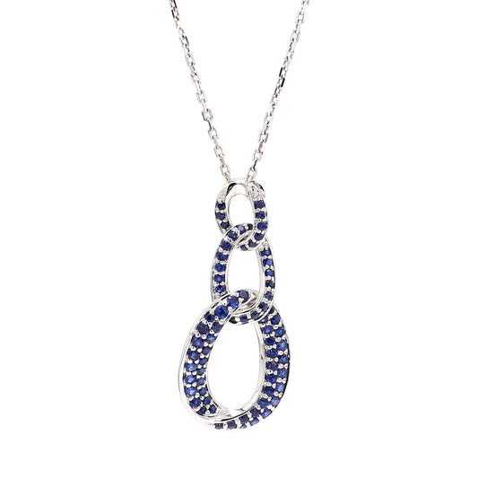 Natural Blue Round Sapphire 0.51 Carat TW Gold Pendant