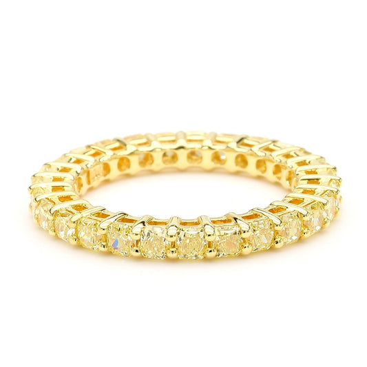 Natural Yellow Radiant Diamond 2.17 Carat TW Gold Wedding Band