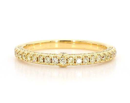 Natural Yellow Round Diamond .39 Carat TW Yellow Gold Wedding Band