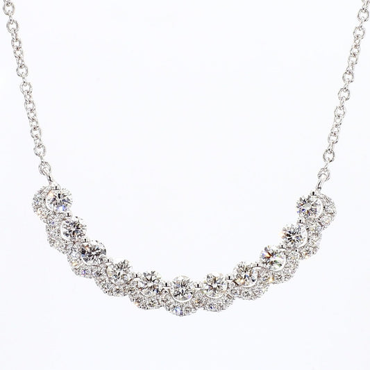 Natural White Round Diamond .68 Carat Tw White Gold Drop Necklace