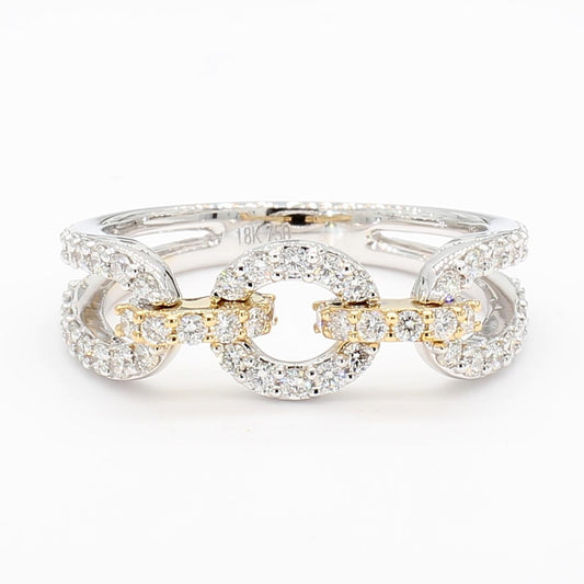 Natural White Round Diamond .60 Carat TW Gold Cocktail Band