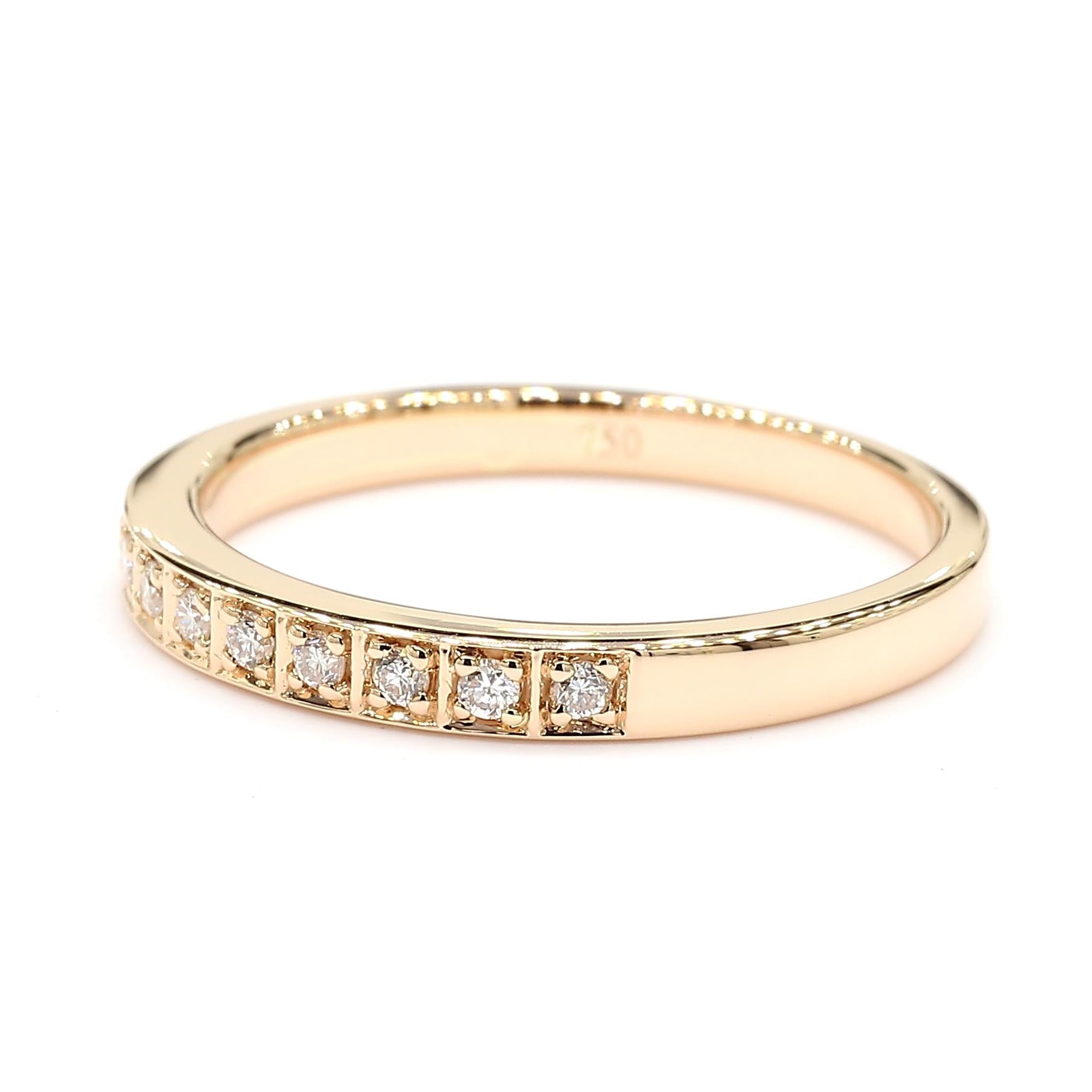 Natural White Round Diamond 0.10 Carat TW Rose Gold Cocktail Band