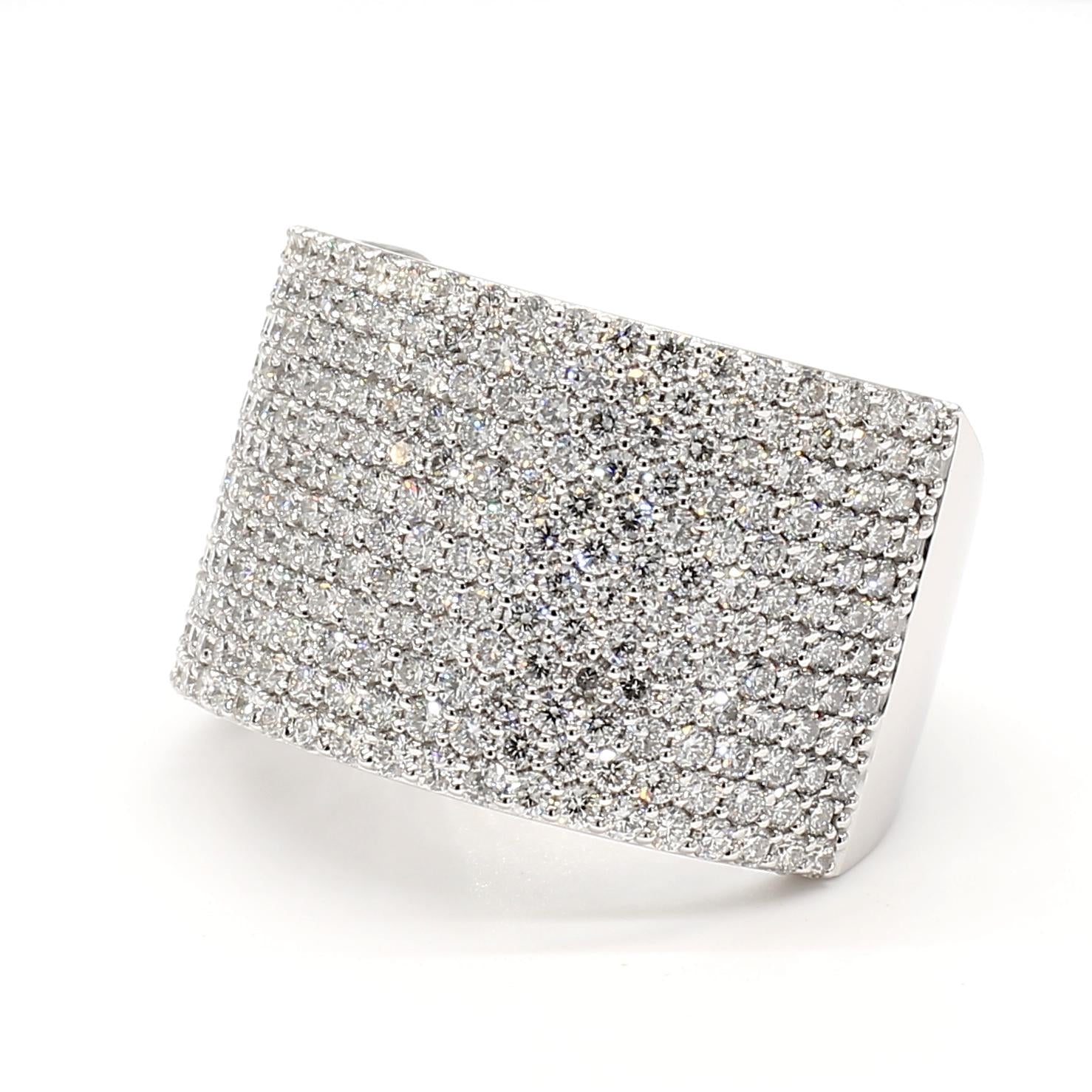 Natural White Round Diamond 2.33 Carat TW White Gold Cocktail Band