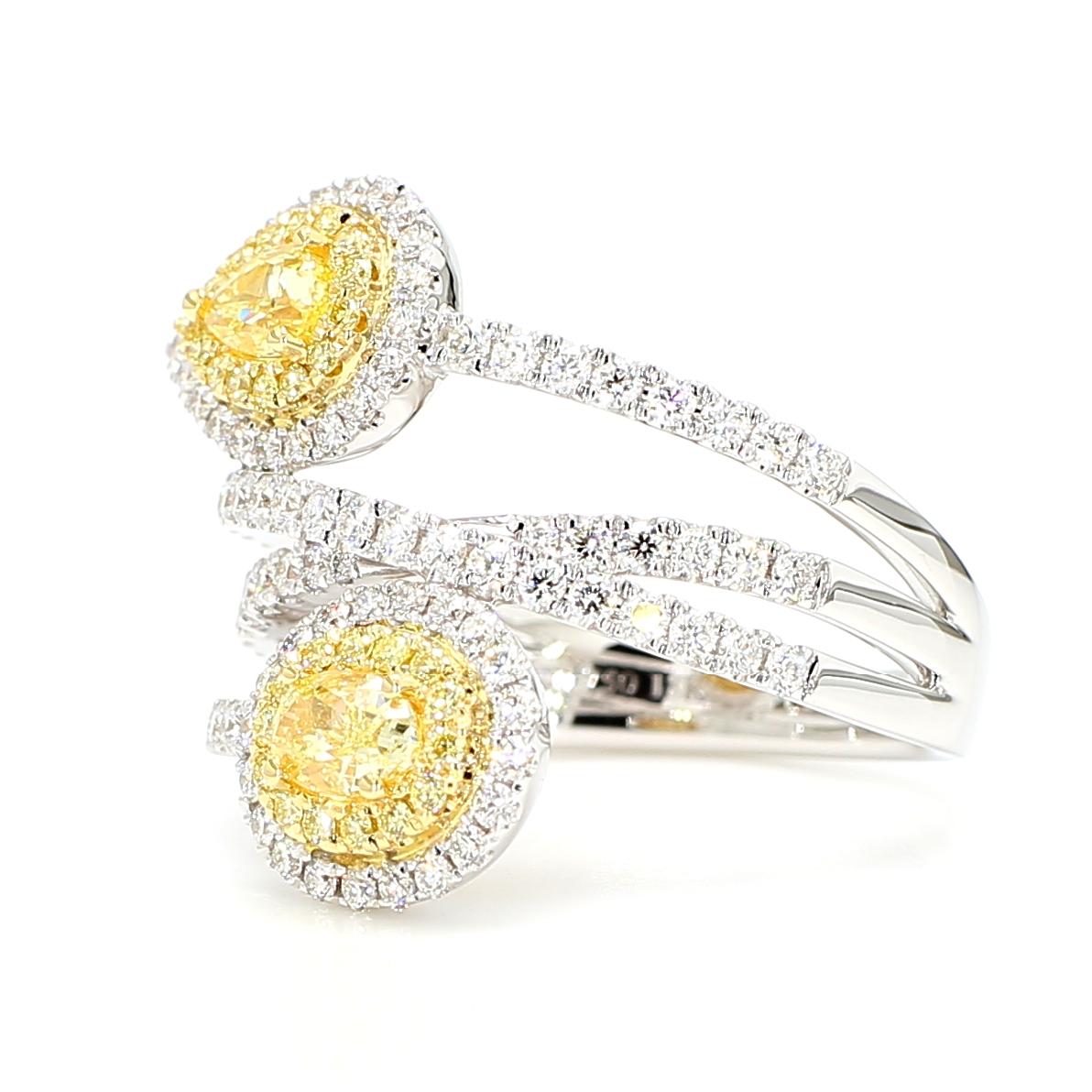 Natural Yellow Oval Diamond 1.51 Carat Tw Gold Cocktail Ring