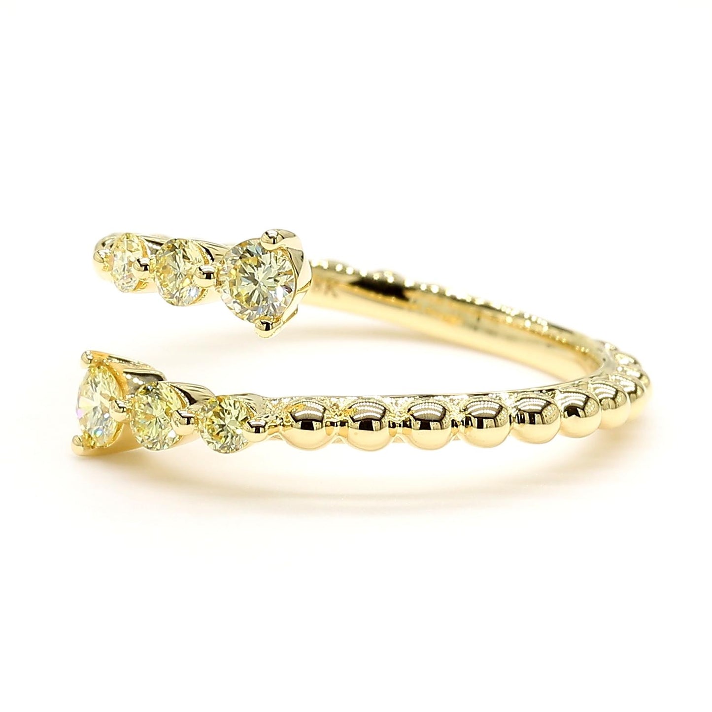 Natural Yellow Round Diamond .39 Carat TW Yellow Gold Cocktail Band