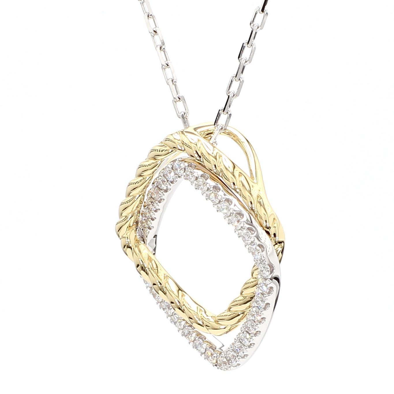 Natural White Round Diamond 0.26 Carat TW Gold Drop Pendant