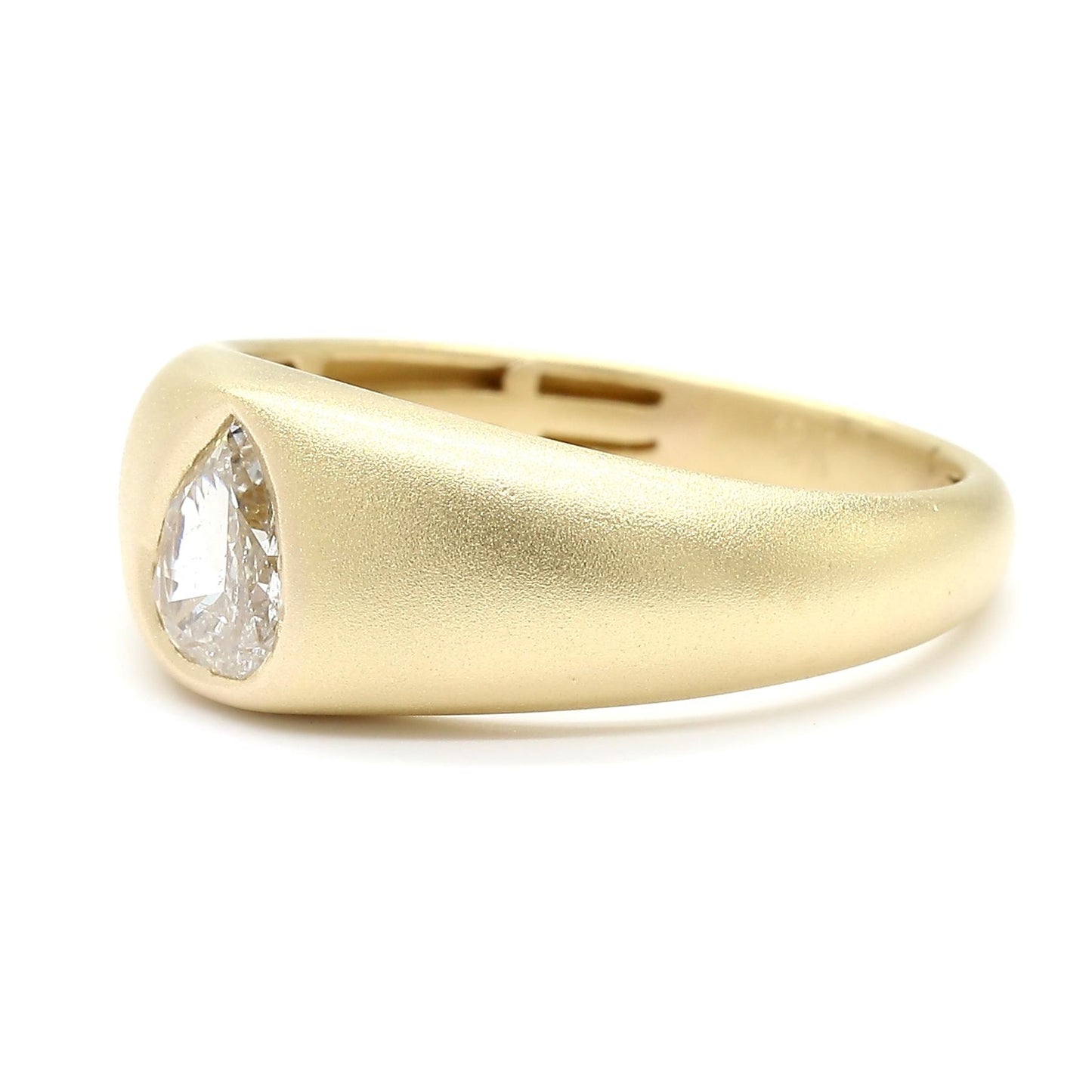 Natural White Pear Diamond 0.51 Carat TW Yellow Gold Cocktail Band
