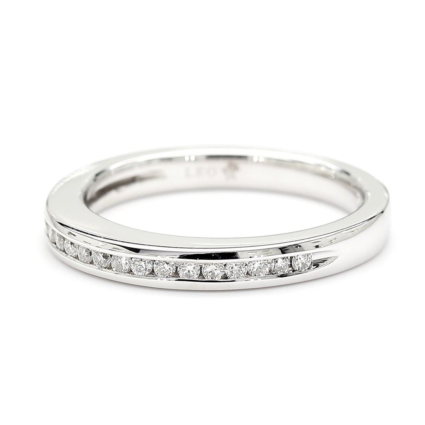 Natural White Round Diamond 0.19 Carat TW White Gold Wedding Band