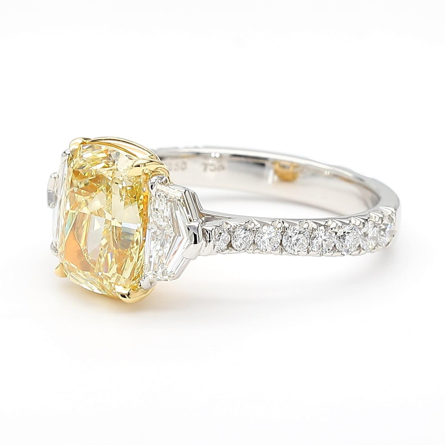 GIA Certified Fancy Brownish Yellow Cushion Diamond 3.99 Carat TW Cocktail Ring